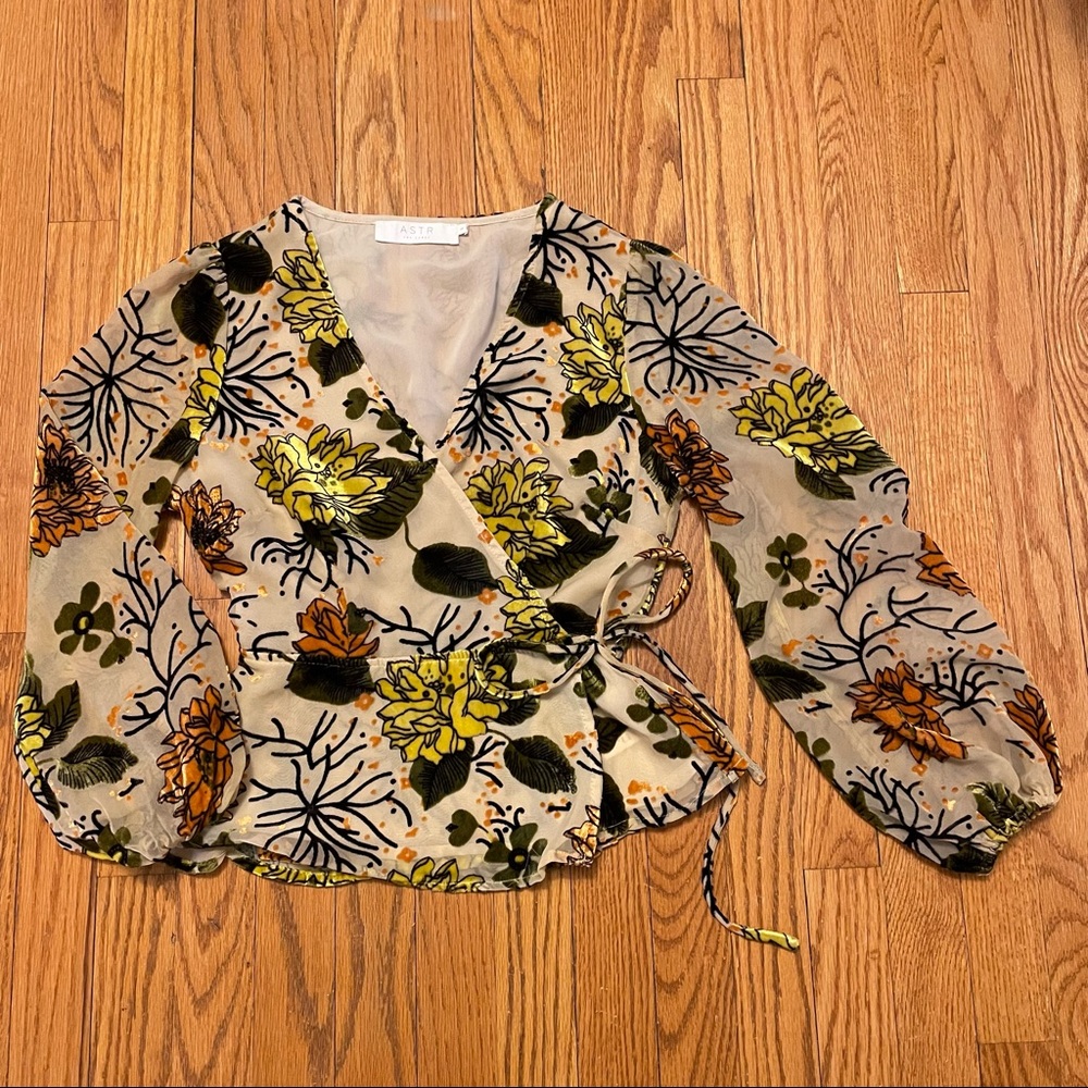 True Wrap Top with Gorgeous Velvet Flowers